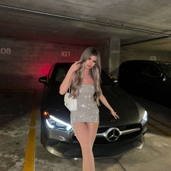 Dresses & Skirts - Silver Glitter Mini Dress